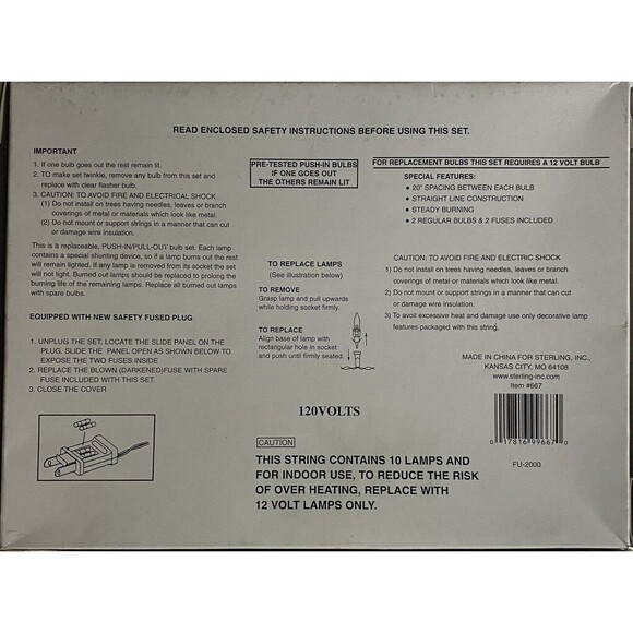 Vtg Sterling 10 Light Angel Set w Gold Wings & Clips Christmas Tree Lights NIB - Picture 7 of 7